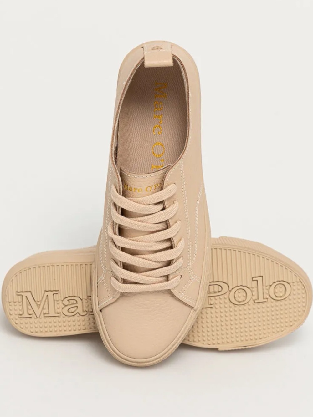 Marc O'Polo Genuine Leather Sneakers Beige Nude Tan Women's 10 Men's 8.5-9 EU 41